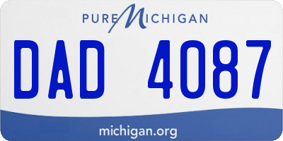 MI license plate DAD4087