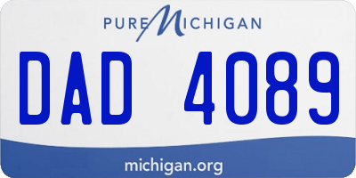 MI license plate DAD4089