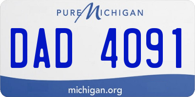 MI license plate DAD4091