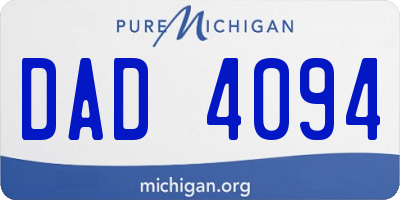 MI license plate DAD4094