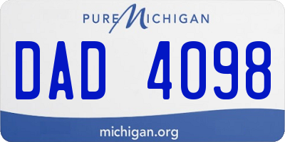 MI license plate DAD4098