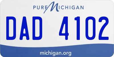 MI license plate DAD4102