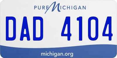 MI license plate DAD4104