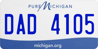 MI license plate DAD4105
