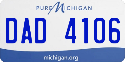 MI license plate DAD4106