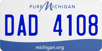 MI license plate DAD4108