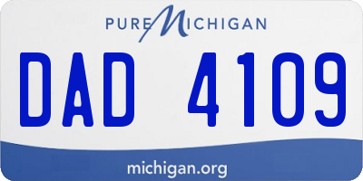 MI license plate DAD4109
