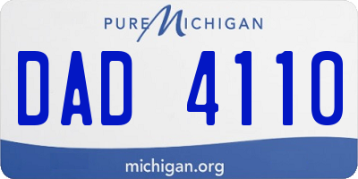 MI license plate DAD4110
