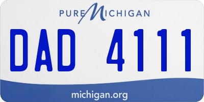 MI license plate DAD4111
