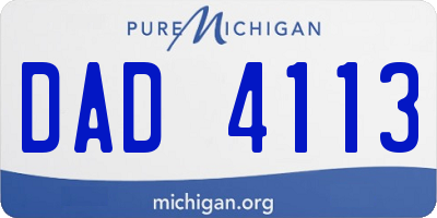 MI license plate DAD4113