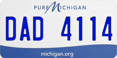 MI license plate DAD4114