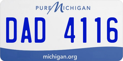 MI license plate DAD4116