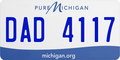 MI license plate DAD4117