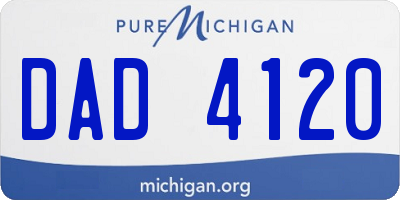 MI license plate DAD4120