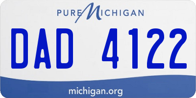 MI license plate DAD4122
