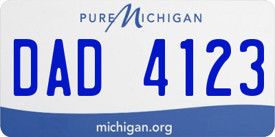 MI license plate DAD4123