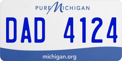MI license plate DAD4124