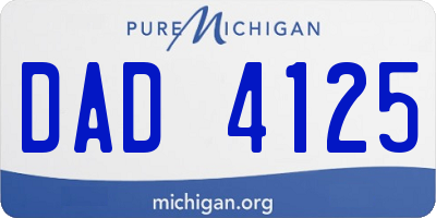 MI license plate DAD4125