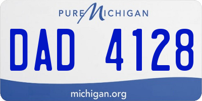MI license plate DAD4128