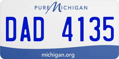 MI license plate DAD4135