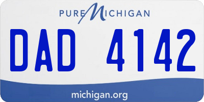 MI license plate DAD4142