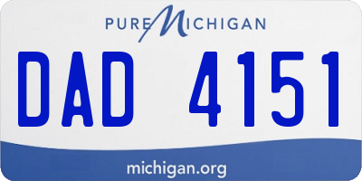 MI license plate DAD4151