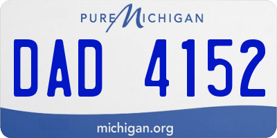 MI license plate DAD4152