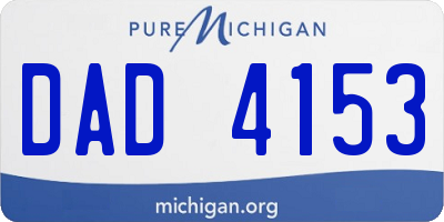 MI license plate DAD4153