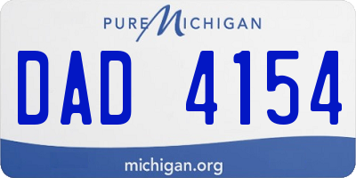 MI license plate DAD4154