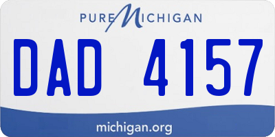 MI license plate DAD4157