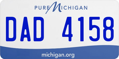MI license plate DAD4158
