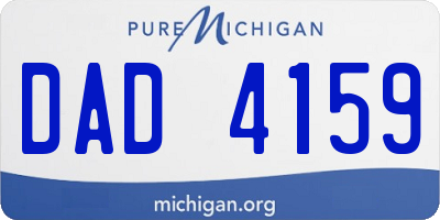 MI license plate DAD4159
