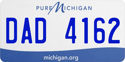 MI license plate DAD4162