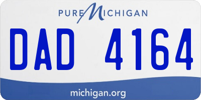 MI license plate DAD4164