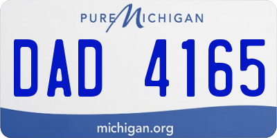 MI license plate DAD4165