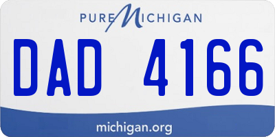 MI license plate DAD4166