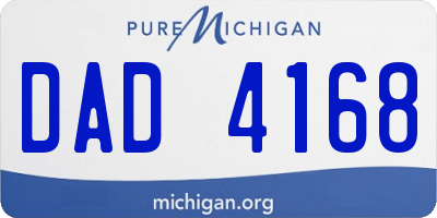 MI license plate DAD4168