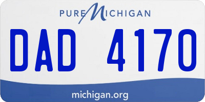 MI license plate DAD4170