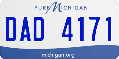 MI license plate DAD4171