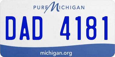 MI license plate DAD4181