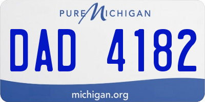 MI license plate DAD4182