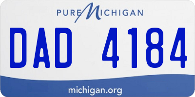 MI license plate DAD4184