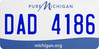 MI license plate DAD4186