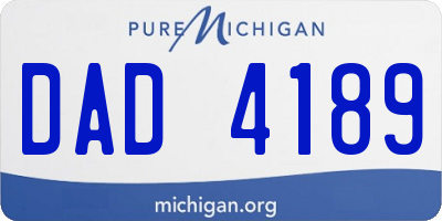 MI license plate DAD4189