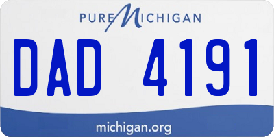 MI license plate DAD4191