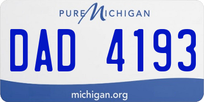 MI license plate DAD4193