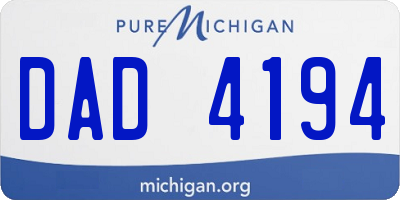 MI license plate DAD4194
