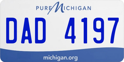 MI license plate DAD4197