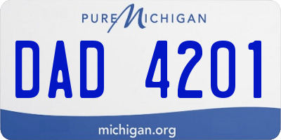 MI license plate DAD4201