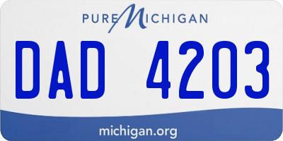MI license plate DAD4203